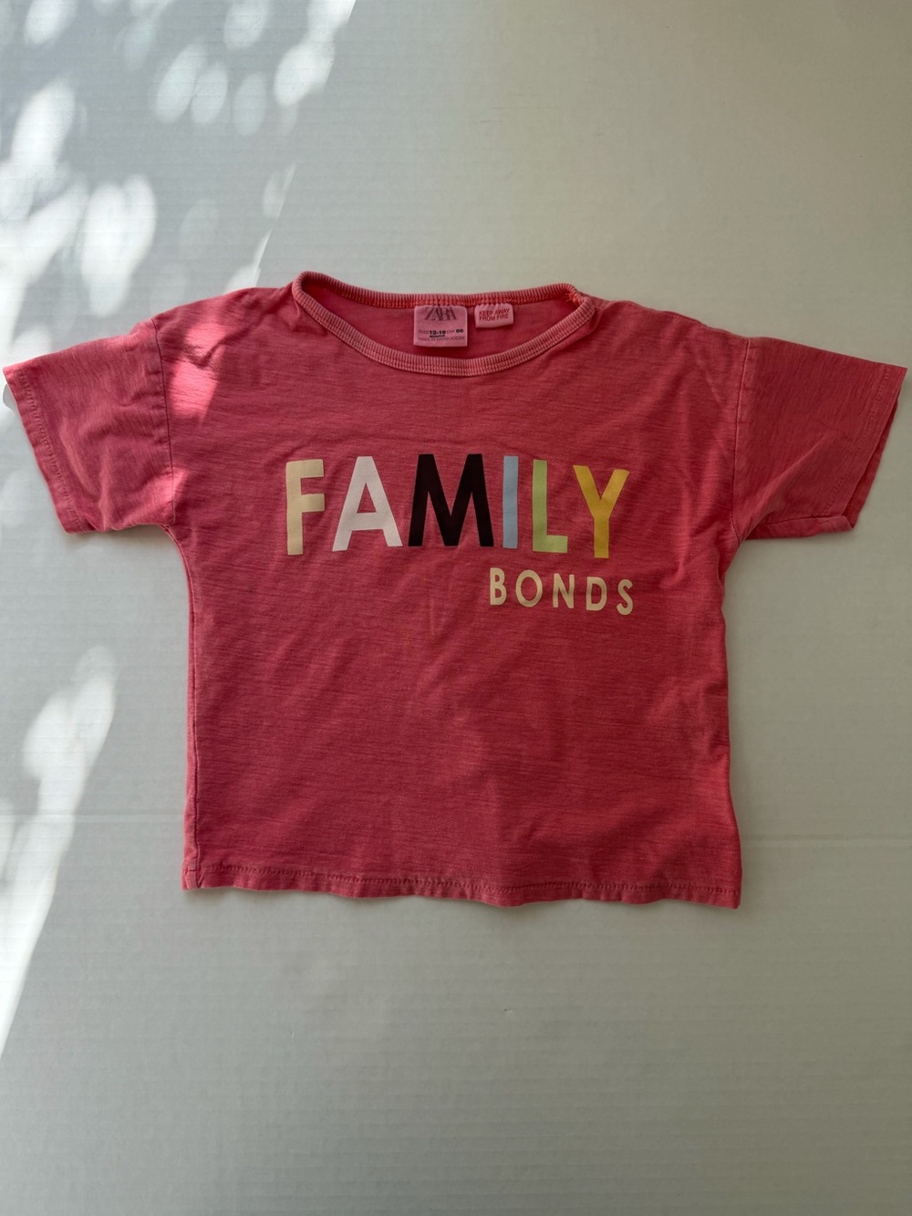 ZARA Baby Family Bonds Oversized T-Shirt 12-18M Fits 2T 3T